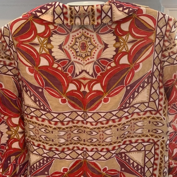 Talbots sheer rayon snd linen‎ top. Worn about 3x - Picture 4 of 4